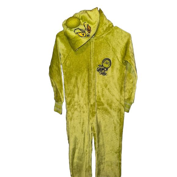 The Grinch One Piece Pajamas Union Suit Size 7-8 Girls Christmas Costume Kid - Picture 2 of 5